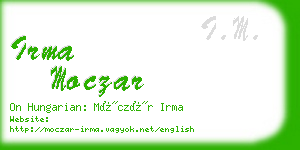 irma moczar business card